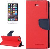 GOOSPERY FANCY DAGBOEK voor iPhone 6 Plus & 6s Plus Cross Texture Horizontale Flip Leren Case met Kaartsleuven & Portemonnee & Houder (Rood)
