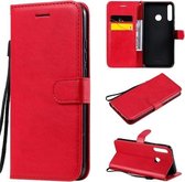 Voor Huawei P40 lite E / Y7p / Honor 9C Effen Kleur Horizontale Flip Beschermende Leren Case met Houder & Kaartsleuven & Portemonnee & Lanyard (Rood)