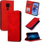 Voor Huawei Nova5i Pro Retro Skin Feel Business Magnetische horizontale lederen flip case (rood)