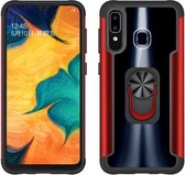 Voor Samsung Galaxy A50 / A50s / A30s PC + TPU + metalen schokbestendige beschermhoes met ringhouder (rood)