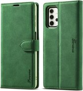 Voor Samsung Galaxy A32 5G Forwenw F1 Serie Mat Sterk Magnetisme Horizontale Flip Leren Case met Houder & Kaartsleuven & Portemonnee & Fotolijst (Groen)