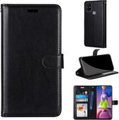 Voor Samsung Galaxy M51 Pure Color Horizontale Flip PU lederen tas met houder & kaartsleuven & portemonnee & fotolijst (zwart)