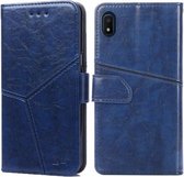 Voor Samsung Galaxy A10e Geometrische stiksels Horizontale flip TPU + PU lederen tas met houder & kaartsleuven en portemonnee (blauw)