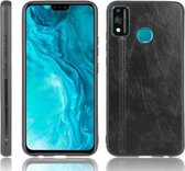 Voor Huawei Honor 9X Lite Schokbestendig Naaien Koe Patroon Huid PC + PU + TPU Case (Balack)