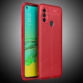 Voor OPPO A53 (2020) Litchi Texture TPU schokbestendig hoesje (rood)