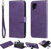 Voor Huawei P40 Pro 2 in 1 effen kleur afneembaar PU lederen hoesje met kaartsleuven & magnetische houder & fotolijst & portemonnee & riem (paars)