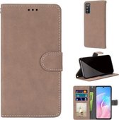 Voor Huawei Enjoy Z / Enjoy 20 Pro Retro Frosted Horizontale Flip PU lederen hoes met houder & kaartsleuven & portemonnee & fotolijst (beige)