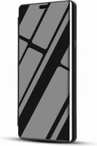 Galvaniserende spiegel horizontale flip lederen tas voor Huawei Y6 Pro (2019), met houder (zwart)