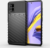 Voor Galaxy M40S Thunderbolt Shockproof TPU Soft Case (zwart)