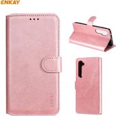 Voor Xiaomi Mi Note 10 Lite ENKAY Hat-Prince ENK-PUC014 Horizontale flip lederen tas met houder & kaartsleuven & portemonnee (roze)