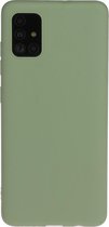 Voor Galaxy A71 effen kleur mat TPU telefoonhoes (groen)