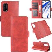 Voor Vivo iQOO Z1x Dubbelzijdige magnetische gesp Horizontale flip lederen tas met houder & kaartsleuven en portemonnee (rood)