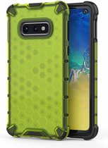 Schokbestendige honingraat pc + tpu beschermhoes voor Galaxy S10e (groen)