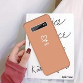 Voor Galaxy S10 + Love Heart You Pattern Frosted TPU beschermhoes (koraaloranje)