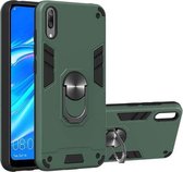 Voor Huawei Y7 Pro (2019) 2 in 1 Armor Series PC + TPU beschermhoes met ringhouder (groen)