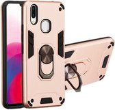 Voor vivo X21 2 in 1 Armor Series PC + TPU beschermhoes met ringhouder (roségoud)