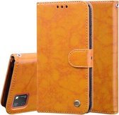 Voor Huawei Honor 9S Zakelijke Stijl Olie Wax Textuur Horizontale Flip Leren Case met Houder & Kaartsleuven & Portemonnee (Oranje Geel)