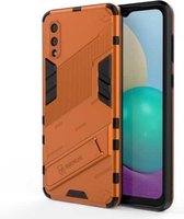 Voor Samsung Galaxy A02 (EU-versie) Punk Armor 2 in 1 PC + TPU schokbestendig hoesje met onzichtbare houder (oranje)