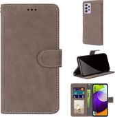 Voor Samsung Galaxy A52 5G Retro Frosted Horizontale Flip PU lederen tas met houder & kaartsleuven & portemonnee & fotolijst (bruin)