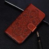 Mandala Embossing Pattern Horizontale Flip Leather Case voor Samsung Galaxy A70, met houder & kaartsleuven & portemonnee & fotolijst & lanyard (bruin)