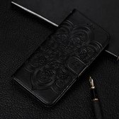 Mandala Embossing Pattern Horizontale Flip Leather Case voor Galaxy A50, met houder & kaartsleuven & portemonnee & fotolijst & lanyard (zwart)