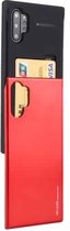 Voor Galaxy Note 10+ MERCURY GOOSPERY SKY SLIDE BUMPER TPU + PC-hoes met kaartsleuf (rood)
