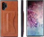 Voor Galaxy Note10 + Fierre Shann volledige dekking beschermende lederen tas met houder en kaartsleuf (bruin)