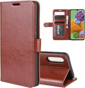 Voor Galaxy A90 5G R64 Texture Single Fold Horizontale Flip Leather Case met houder & kaartsleuven & portemonnee (bruin)