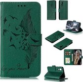 Veerpatroon Litchi Texture Horizontale Flip Leren Case met Portemonnee & Houder & Kaartsleuven voor Galaxy A2 Core (Groen)