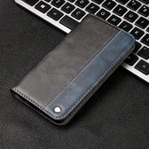 Voor Samsung Galaxy A42 5G Business effen kleur stiksels horizontale flip lederen tas met houder en kaartsleuven (blauw)
