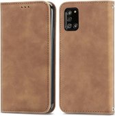 Voor Samsung Galaxy A32 5G Retro Skin Feel Business Magnetische Horizontale Flip Leren Case met Houder & Kaartsleuven & Portemonnee & Fotolijst (Bruin)