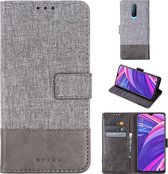 Voor OPPO R17 Pro MUXMA MX102 horizontale flip canvas lederen tas met standaard & kaartsleuf & portemonnee functie (grijs)