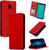 Retro Skin Feel Business Magnetische Horizontale Flip Leren Case voor Samsung Galaxy J6 Plus 2018 & J6 Prime (Rood)