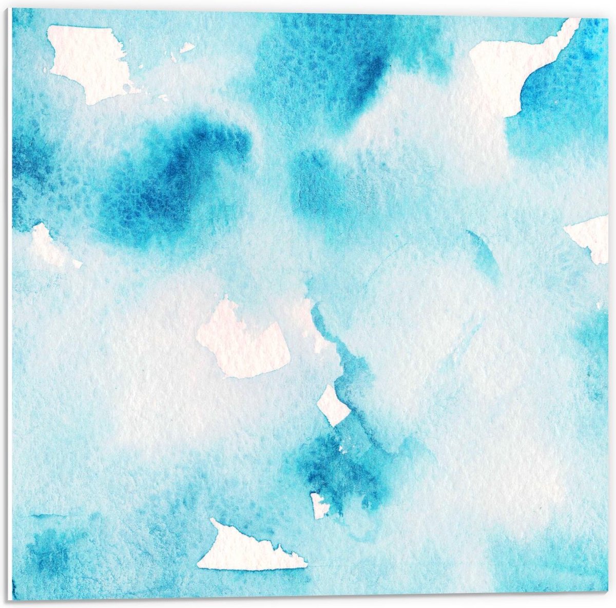 Forex - Blauwe Aquarel Verf - 50x50cm Foto op Forex