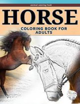 Animal coloring book, horse coloring book for adults: Grayscale animal coloring books