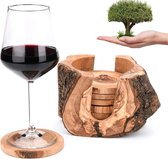 Sous- Sous-verres en bois d'olivier Olivieu ~ Coaster Rustique - sous-verre en bois - durable ~ Handgemaakt ~ cadeau Uniek
