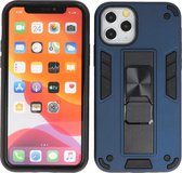 iPhone 11 Pro Hoesje - Tough Armor Hardcase - Telefoonhoesje Met Standfunctie - Bestcases Backcover - Navy