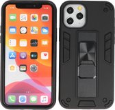 iPhone 11 Pro Hoesje - Tough Armor Hardcase - Telefoonhoesje Met Standfunctie - Bestcases Backcover - Zwart