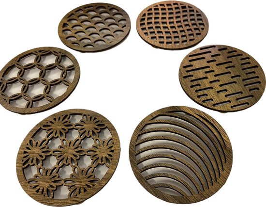 Lot De 6 Sous-verres En Bois Avec Cordage - : Décoration Marine
