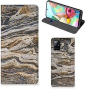 Telefoontas Geschikt voor Samsung Galaxy A71 Smart Cover Steen