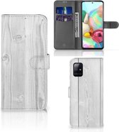 Telefoonhoesje Geschikt voor Samsung Galaxy A71 Smartphonehoesje met naam White Wood