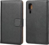 Horizontale leren flip-hoes voor Galaxy A2 Core, met magnetische gesp en houder & kaartsleuven en portemonnee (zwart)