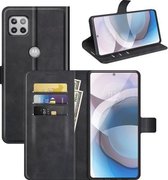 Voor Motorola One Ace 5G Retro Kalfspatroon Gesp Horizontale Flip Leren Case met Houder & Kaartsleuven & Portemonnee (Zwart)
