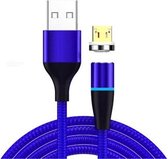 3A USB naar Micro USB Snel opladen + 480 Mbps Datatransmissie Mobiele telefoon Magnetische zuigkracht Snel opladen Datakabel, kabellengte: 2 m (blauw)