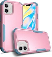 TPU + pc schokbestendige beschermhoes voor iPhone 11 (roze + grijsgroen)