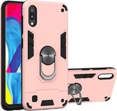 Voor Samsung Galaxy M10 / A10 2 in 1 Armor Series PC + TPU beschermhoes met ringhouder (roségoud)