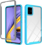 Voor Samsung Galaxy A71 5G Sterrenhemel Effen Kleur Serie Schokbestendige PC + TPU Beschermhoes (Lichtblauw)