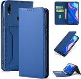 Voor Huawei P Smart Z / Y9 Prime (2019) Sterk magnetisme Vloeibaar gevoel Horizontaal Flip lederen tas met houder & kaartsleuven & portemonnee (blauw)