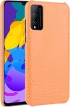 Voor Huawei Honor Play 4T Pro schokbestendige krokodiltextuur pc + PU-hoes (oranje)