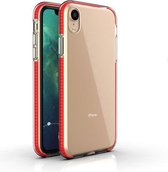 Voor iPhone XR TPU tweekleurige schokbestendige beschermhoes (rood)